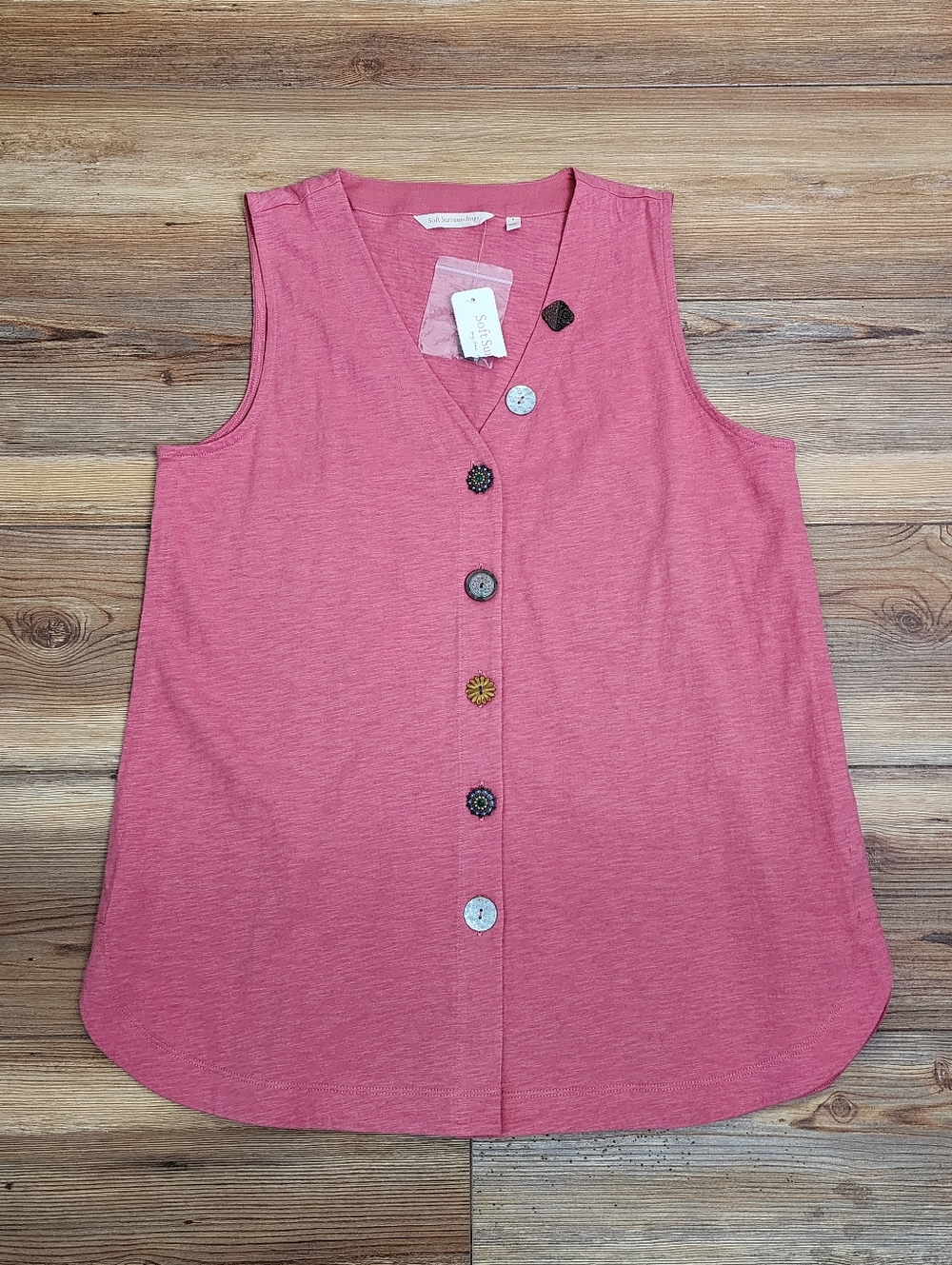Soft Surroundings Delia Top Women's S Salmon Pink Sleeveless NEW - Picture 3 of 10